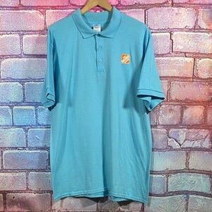 Men's Light Blue Polo Shirt with Small Chest Logo - Unbranded